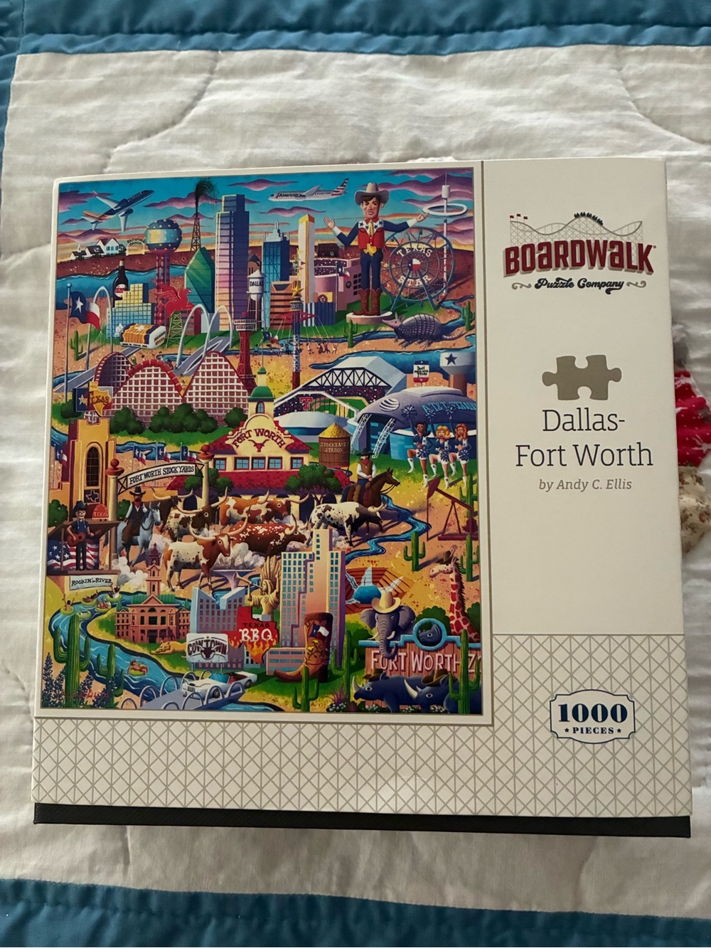 Boardwalk Dallas-Fort Worth 1000-Piece Jigsaw Puzzle - Colorful Illustration